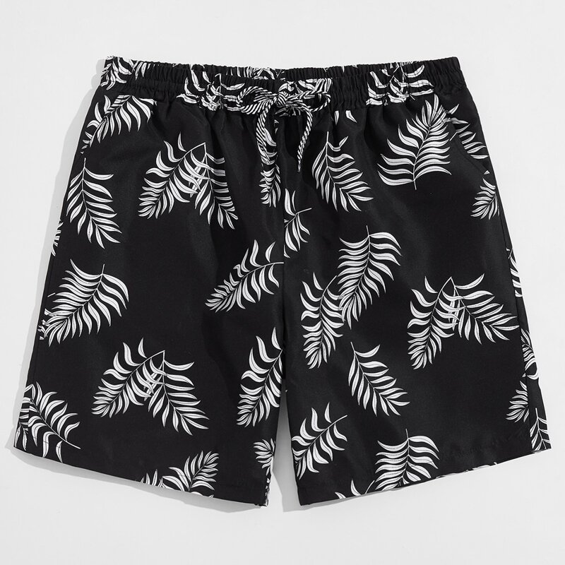 

Guys Leaf Print Drawstring Shorts, Multicolor