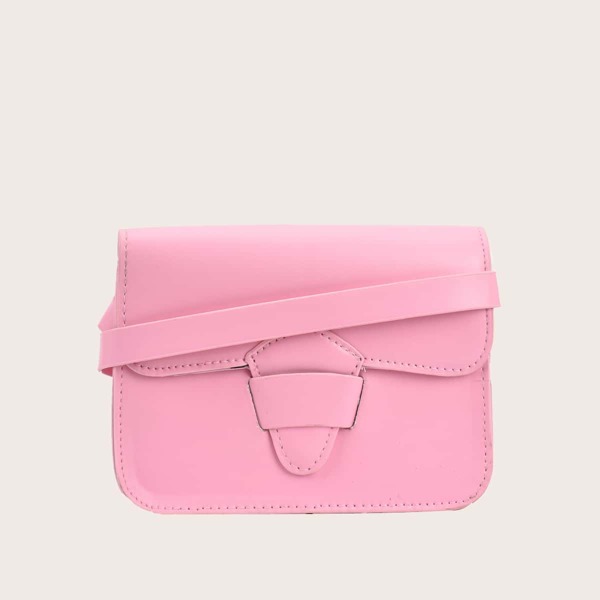 

Minimalist Flap Crossbody Bag, Pink