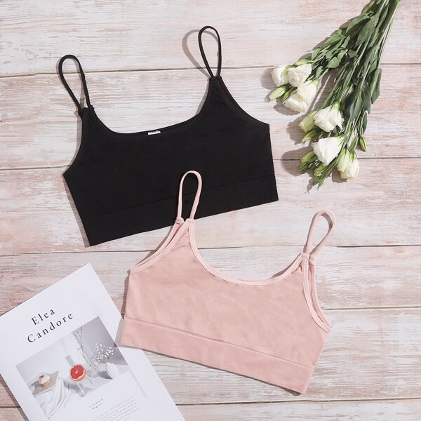 

2pack Solid Bralette Set, Multicolor