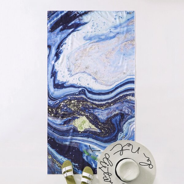 

Marble Print Beach Blanket, Multicolor
