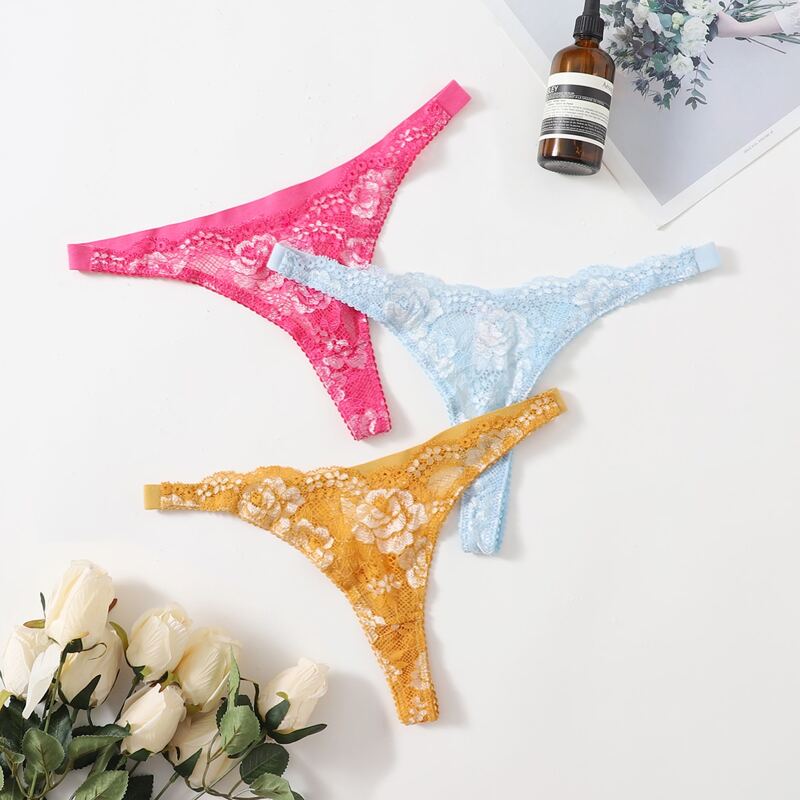 

3pack Floral Lace Panty Set, Multicolor
