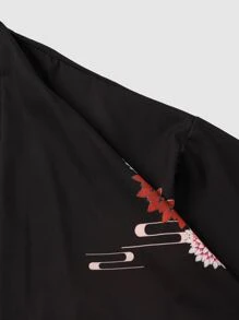 Manfinity Men Figure & Floral Print Kimono - Multicolor - View 3