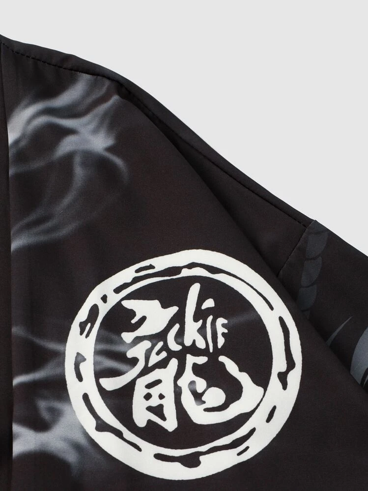 Manfinity חיה חופשה חולצה לגבר - שחור - ראה 4