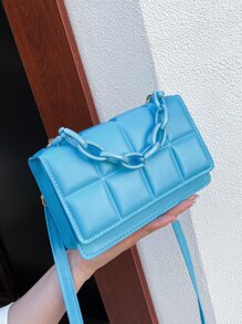 Bolso cartera con textura - Azul - Ver 1