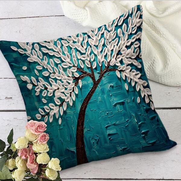 

Tree Print Cushion Cover Without Filler, Multicolor