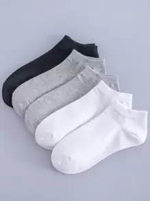 5pairs Men Simple Ankle Socks - Multicolor - View 1