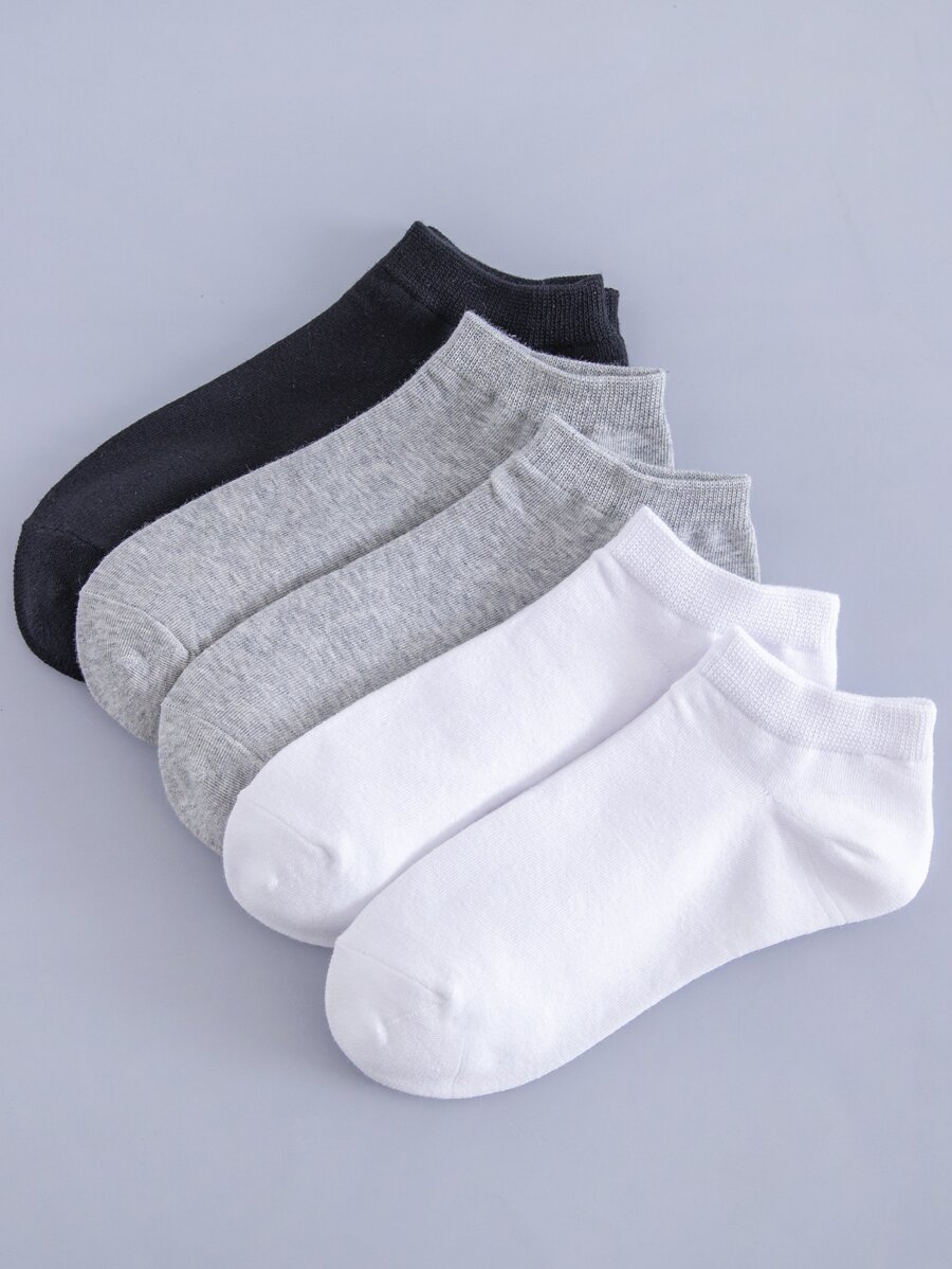5pairs Men Simple Ankle Socks - Multicolor - View 1