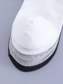 5pairs Men Simple Ankle Socks - Multicolor - View 3