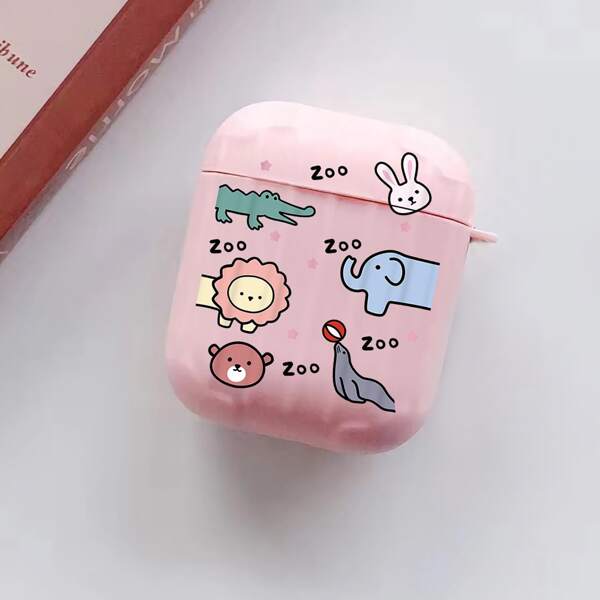 

Animal Graphic Case For Airpods, Pink