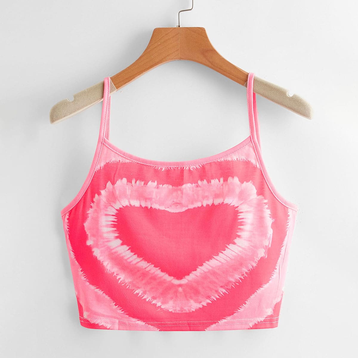 

Heart Tie Dye Crop Cami, Pink