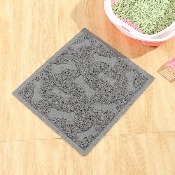 

Bone Pattern Cat Litter Mat, Grey