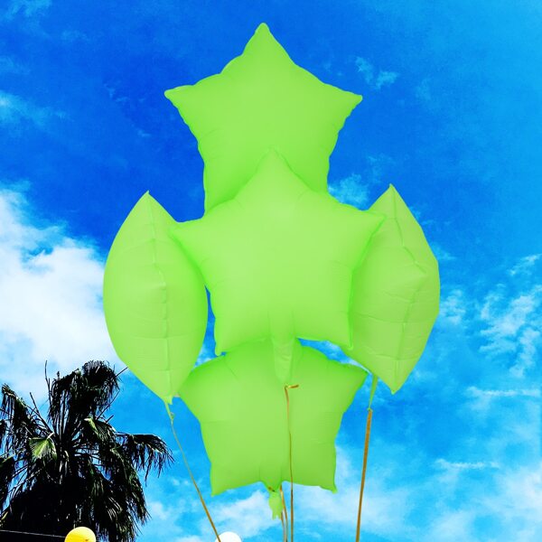 

7pcs Star Shaped Balloon & Stick & Tape Set, Green
