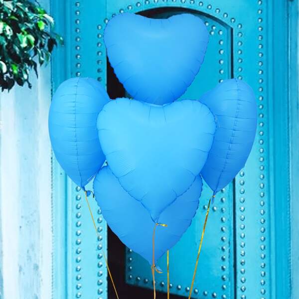 

7pcs Star Shaped Balloon & Stick & Tape Set, Blue