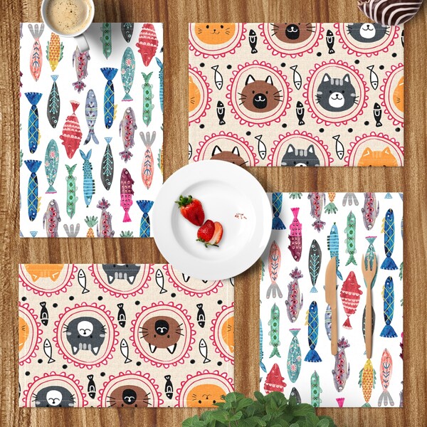 

1pc Cartoon Graphic Random Placemat, Multicolor