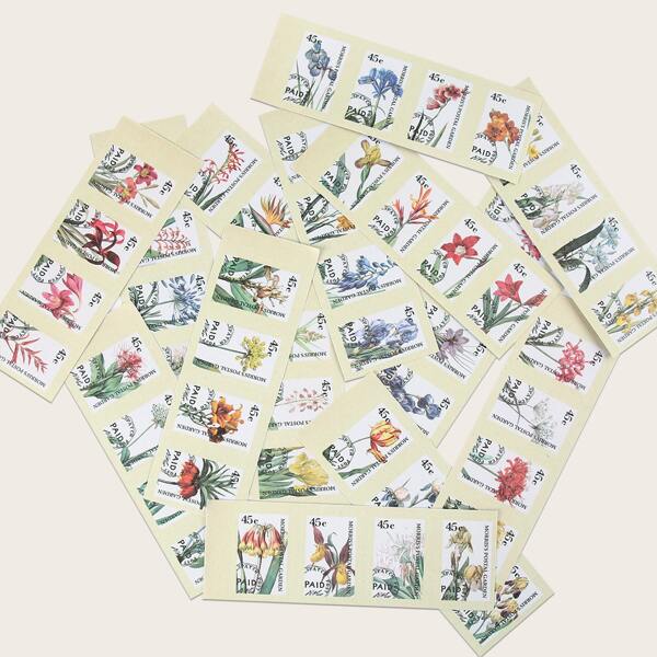 

1pc Flower Print Random Sticker, Multicolor