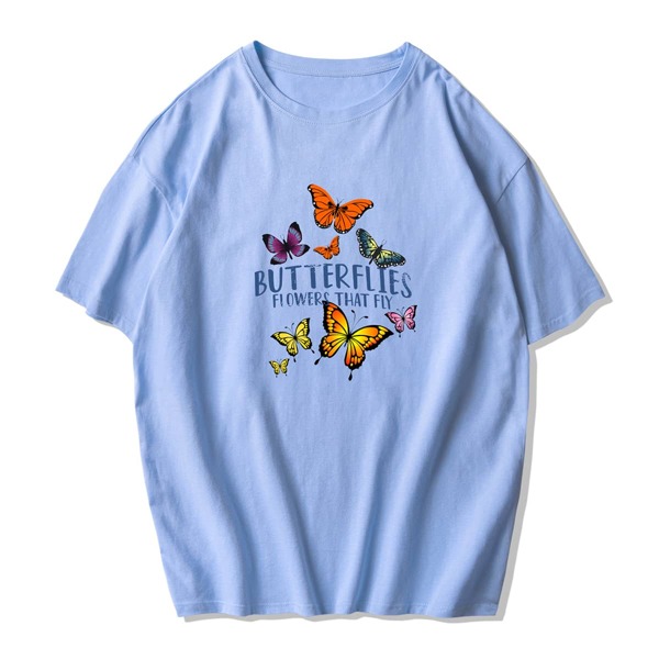 

Guys Letter Butterfly Graphic Tee, Baby blue