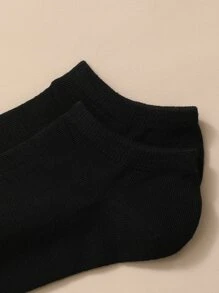 6pairs Men Letter Graphic Ankle Socks - Black - View 3