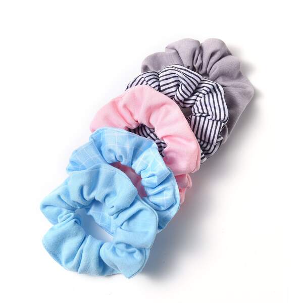 

5pcs Striped Scrunchies, Multicolor