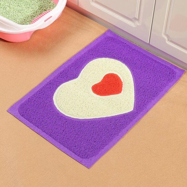 

Heart Pattern Cat Litter Mat, Multicolor