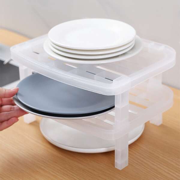 

1pc Plastic Kitchen Storage Rack, White