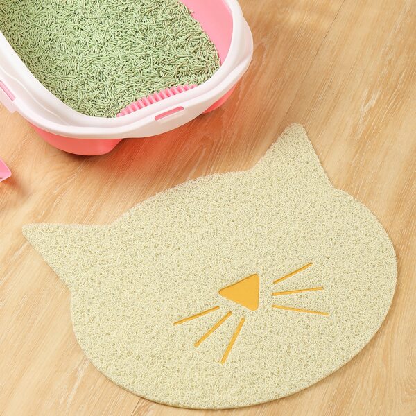 

Cartoon Design Cat Litter Mat, Beige