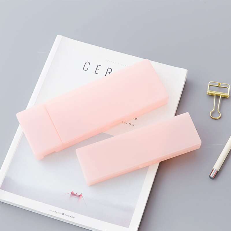 

1pc Solid Pencil Case, Multicolor