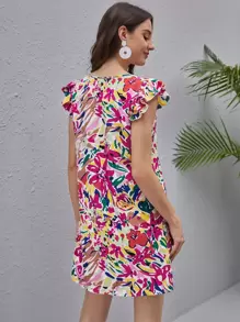 SHEIN VCAY Đầm Xù Hoa Boho - Nhiều màu - Xem 2