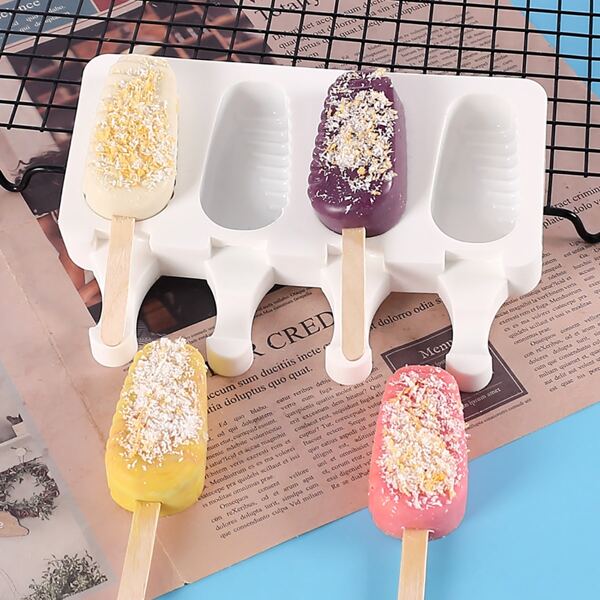 

1pc 4 Grid Popsicle Mold, White