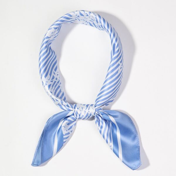

Striped Pattern Bandana, Blue and white