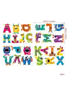 卡通英文字母圖案兒童墻面貼紙 - 彩色 - 查看 2