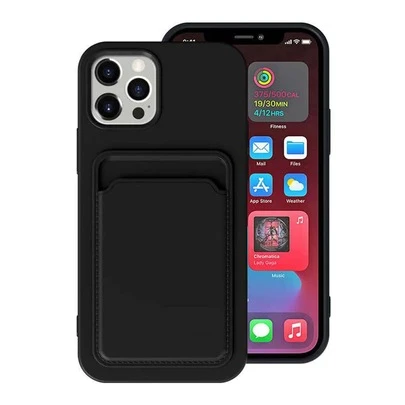 1pc Solid Color Silicone Card Holder Suit Compatible With Apple IPhone 11 12 13 14 15 Pro Max 16 Pro Max