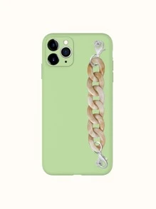 Marble Pattern Chain Hand Strap Phone Case - Green - View 1
