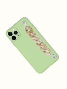 Marble Pattern Chain Hand Strap Phone Case - Green - View 2