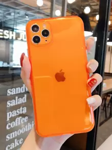 1入組TPR聚氨酯熒光燈和金屬亮絲手機殼適用於iphone - 橘色 - 查看 1