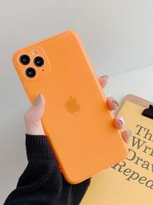 1入組TPR聚氨酯熒光燈和金屬亮絲手機殼適用於iphone - 橘色 - 查看 2