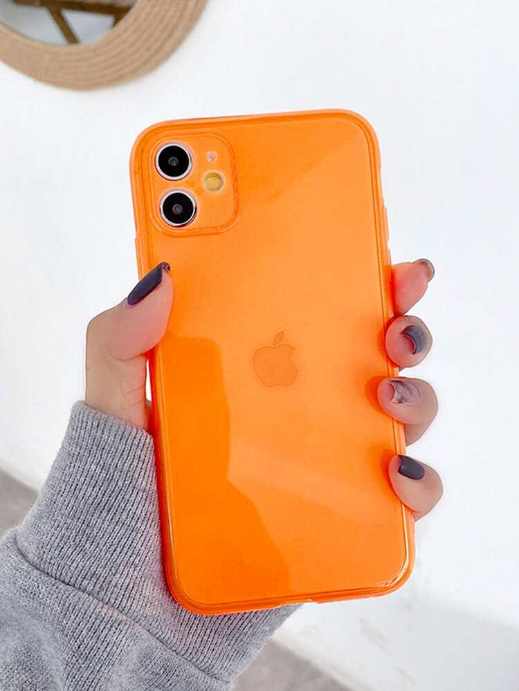 Vỏ điện thoại Tpu huỳnh quang & lấp lánh tương thích với iPhone - trái cam - Xem 3