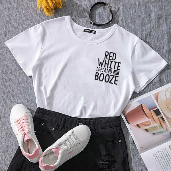 

Letter Graphic Tee, White