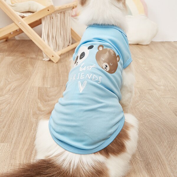 

Cartoon Graphic Pet Tank, Blue