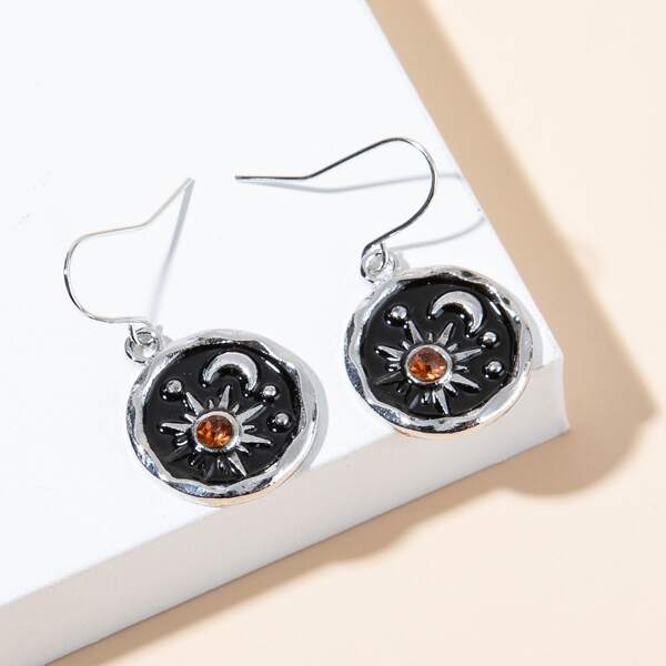

Moon Drop Earrings, Black