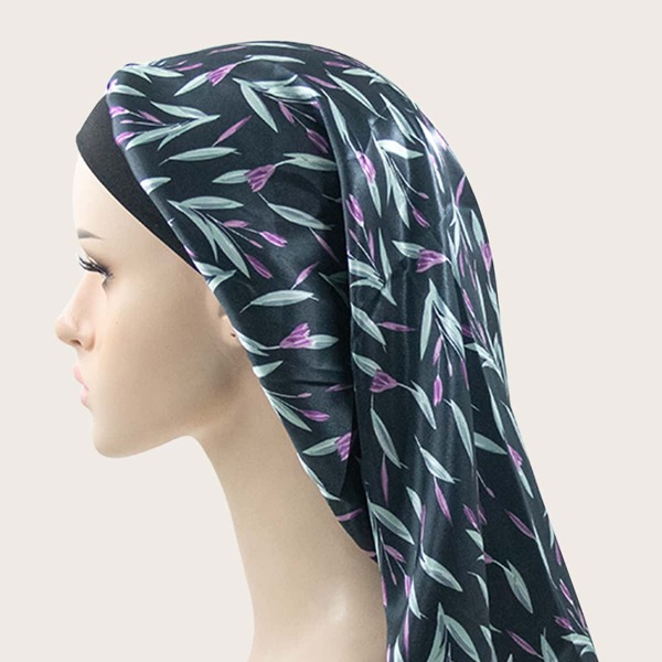 

Leaf Print Extended Hair Bonnet, Multicolor