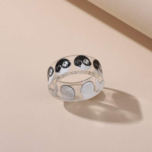 

Yin & Yang Pattern Ring, Black and white