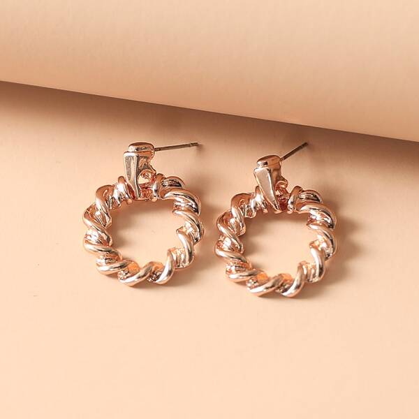 

Round Decor Earrings, Gold