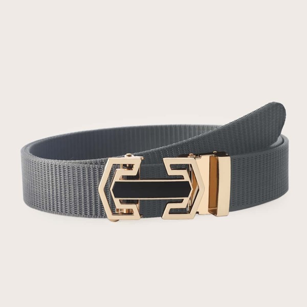 

Men Metal Buckle Tape Belt, Grey