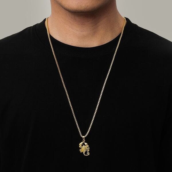 

Men Scorpion Charm Necklace, Gold