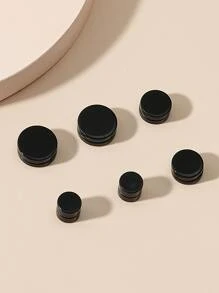 3pairs Men Magnetic Earrings - Black - View 1