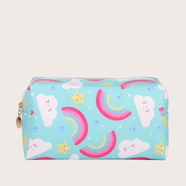 

Cloud & Rainbow Print Makeup Bag, Multicolor