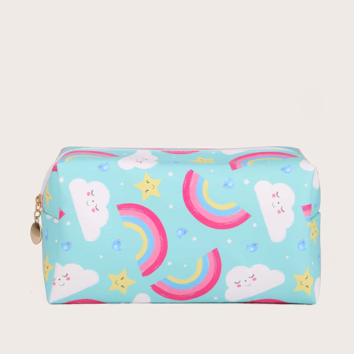 

Cloud & Rainbow Print Makeup Bag, Multicolor