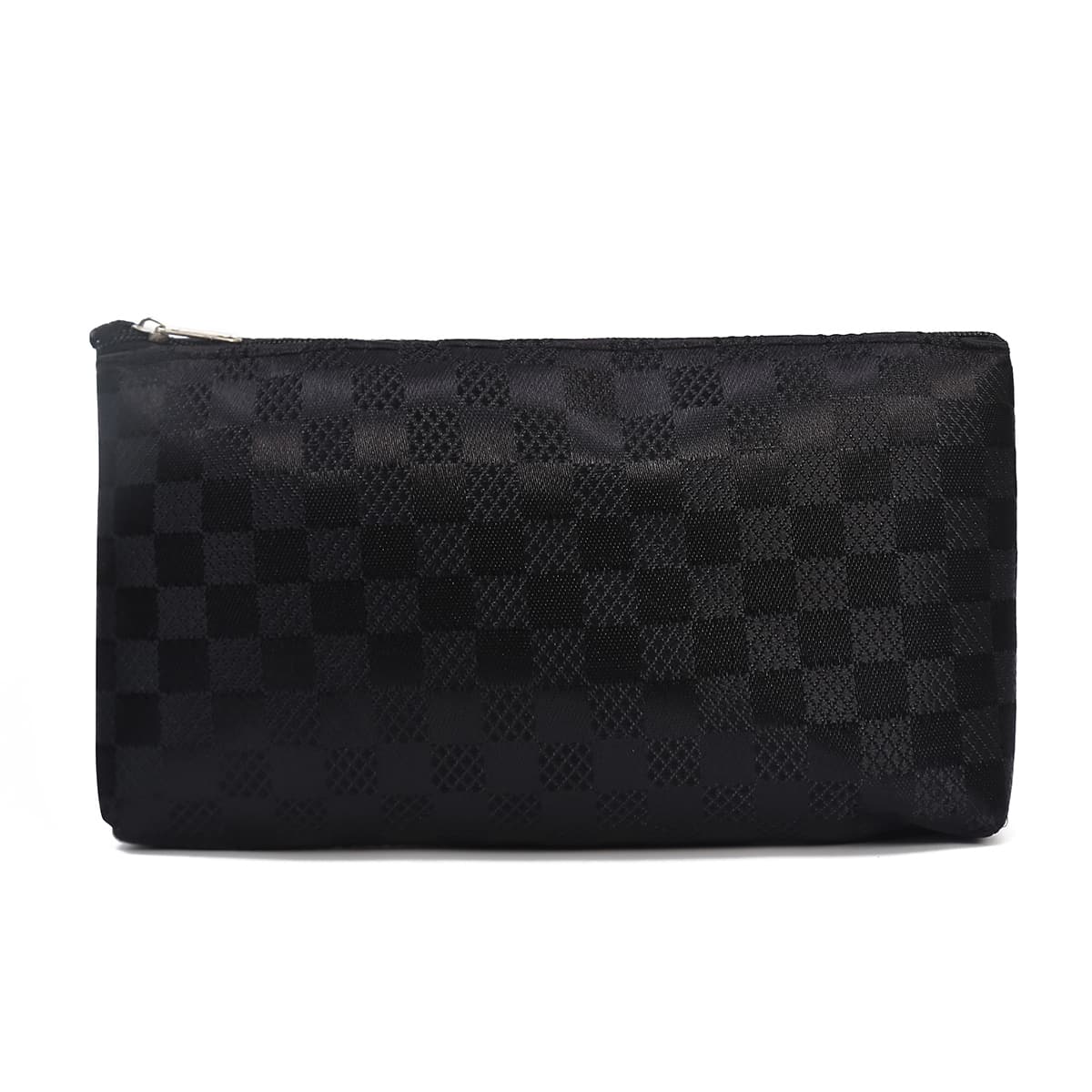 

Checkered Makeup Bag, Black