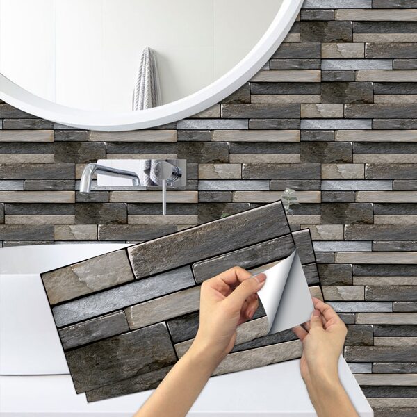 

6pcs Brick Pattern Wall Sticker, Multicolor