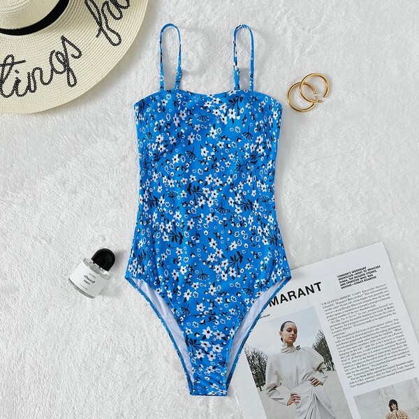 

Ditsy Floral One Piece Swimsuit, Blue